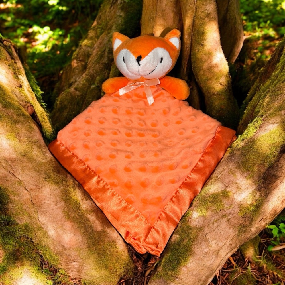 Pro Goleem orange  Fox Lovey Security Blanket Baby Silky Minky Dot 16”